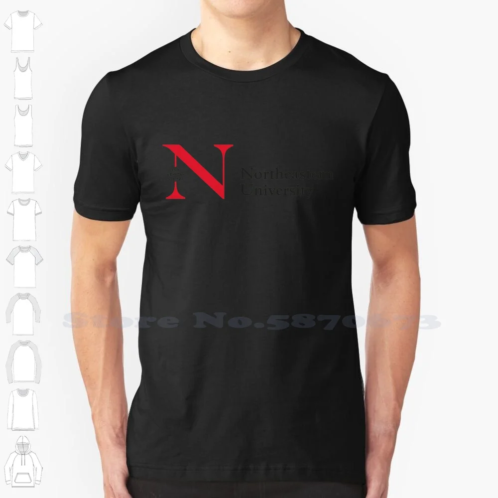 Northeastern University Logotipo Unissex Roupas 2023 Streetwear Impresso O Logotipo Da Marca T-Shirt Tee Gráfico