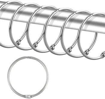 24pcs Cortina de Chuveiro Inoxidável Anéis de Cortina de Chuveiro de decoração Ganchos de Metal Redonda Mini Toalha Quente Organizador de Parede para Quarto