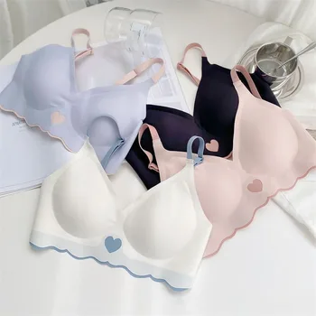 Novo Jelly Sutiã Macio Sutiã de sustentação de Uma peça de Elastano para meninas Mulheres cueca em estilo Japonês, Poliamida sem Fio Traceless Sutiã