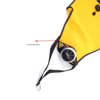 Salvamento Saco Elevador Saco 1pcs Acessórios de Mergulho Trabalho Engrenagem SS316+Nylon de Mergulho Subaquático de Despejo Com Válvula de Amarelo de Alta Qualidade