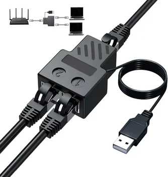 100M RJ45 Divisor de 1 a 2 de Ethernet Adaptador de Rede de Internet de extensão do Cabo RJ45 Conector Acoplador para PC TV Caixa de Roteador
