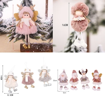 Ano Novo Anjo Boneca Árvore De Natal Pendurando Enfeites De Decoração De Natal Boneco De Pingentes De Decoração Para A Casa Navidad Carro Ornamento