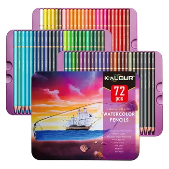 KALOUR 72pcs Aquarela Lápis Conjunto, Solúvel em Água Canetas para Desenho a Lápis de cor para Colorir, Mistura, Sombreamento e Camadas
