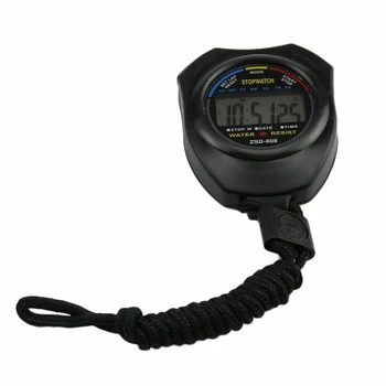 Digital Cronógrafo Stopwatch Display LCD Impermeável Esportes Alimentado por Bateria Contador do Timer Parar de Assistir