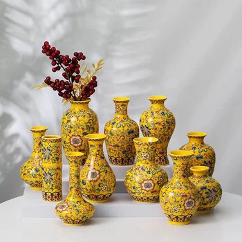 O Vaso De Flor Vaso De Cerâmica Criativa De Esmalte Pintado Mini Antigo Frasco Pote De Flores De Plantas De Artesanato Arte Da Bancada Decoração Presente