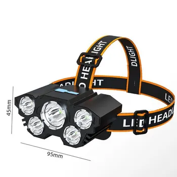 Recarregável 5 LED Farol de Pesca 4-Mudanças de Iluminação ABS Resistente Shell Lanterna para a Reparação de Automóveis e Manutenção