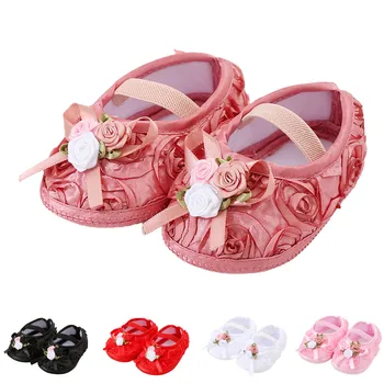 Sapatos De Meninas Bebê Primeiro Caminhantes Lace Floral Bebê Recém-Nascido Sapatos De Princesa Infantil Criança Bebê Sapatos Para As Meninas A Festa De Batismo De Sapatos