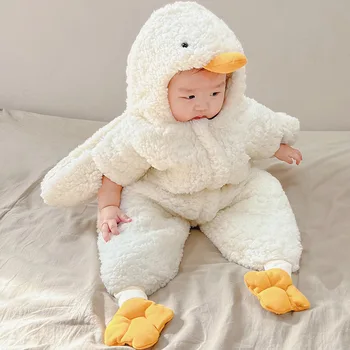 Estrela-do-mar Recém-nascido Saco de Dormir dos desenhos animados de Pato, Cordeiro de Lã de Bebê Um pedaço de Abraços Envoltório Swaddle de Romper do Bebê Wearable Cobertor