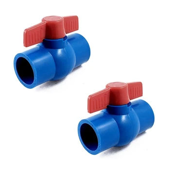 2X de 40Mm X 40Mm de Deslizamento Porta Completa Punho Vermelho Alavanca de U-PVC Válvula de Esfera Azul