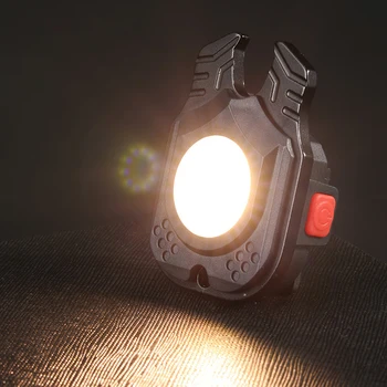 Multifunções COB LED Lanterna Janela Quebrando Martelo Chave Pequena Abridor de Garrafa Chaveiro de Luz Lâmpada de Emergência Exterior