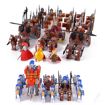 Crianças Brinquedos Romano Elefante Soldados Blocos De Construção Cavalo De Batalha Carro Espartano Cavaleiro Mini Figuras De Ação Para Crianças, Presentes De Natal