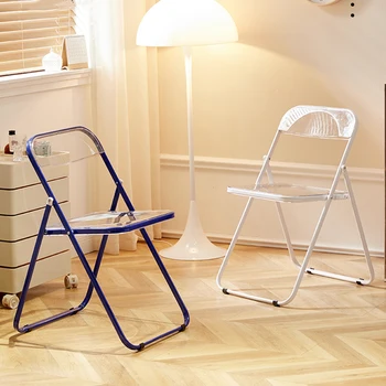 Colorido Transparente Cadeiras De Designer De Luxo Adultos Cadeiras De Jantar Portátil Economia De Espaço Meubles De Salão Interior De Suprimentos