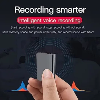 Mini Gravador de Voz Digital Inteligente de Controle de Som Inteligente de Redução de Ruído Leitor de MP3 Segredo Profissional Eletrônicos Portáteis
