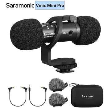 Saramonic Vmic mini Pro Dual-cápsula Cardióide Shotgun Microfone para iPhone, Android Câmeras DSLR Smartphone ao Vivo Streaming de Vlog
