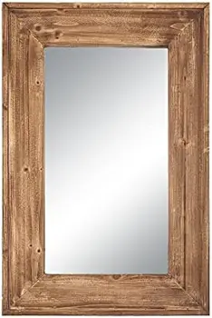 polegadas Rodada Espelho para casa de Banho, Círculo Grande Espelho de maquilhagem para a Decoração da PAREDE, Moldura de Madeira para porta de Entrada do Quarto Sala de estar, Natur