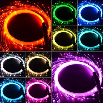 RGB de Fibra Óptica Chicotes LED com Fibra Óptica de Dança Chicotes de Fibra Óptica Chicotes de Luz até Rave Brinquedos 360°de Giro Dancing Pixel Rave Chicote de Brinquedo