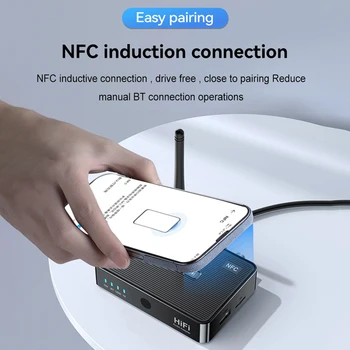 Receptor sem fio NFC Adaptador de Áudio Compatíveis com Bluetooth 5.1 500mAh Suporte de Microfone Cantar USB/TF/MIC/AUX/RCA