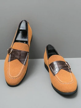 2023 Couro Genuíno Homens Sapatos Casuais Sapatos Respirável Office Formal Sapatos de Homens Designer de Deslizamento na Condução Sapatos Plus Size