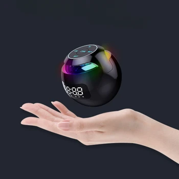 Esfera Sem Fio Bluetooth Som Inteligente, Relógio Despertador Home Cartão De Mini Subwoofer De Alto Volume Exterior Portátil Pequeno Canhão De Aço