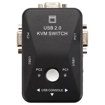 Usb Kvm Switch Comutador 2 Porta Vga Svga Caixa de opção Usb 2.0 Teclado Mouse Caixa de opção de 1920X1440