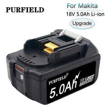PURFIELD BL1860 Bateria Recarregável 5.0 Ah 18 V 5000mAh de Lítio para Makita Bateria 18V BL1840 BL1850 BL1830 BL1860B LXT 400