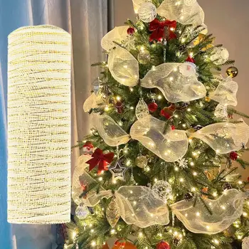 1 Rolo de DIY Fita Delicada Compacto DIY Decoração da Árvore de Natal da Fita de Natal de Suprimentos de Natal da faixa de opções para Interior