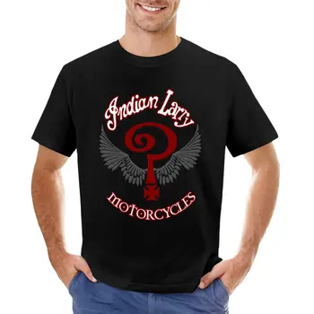 Indian Larry 15 Camiseta T-Shirt preta, t-shirt de grandes dimensões camisa de t de meninos animal print camisa de peso pesado, t-shirts para os homens