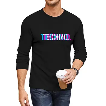 Novo Techno Longa T-Shirt meninos branco t-shirts nova edição de t-shirt engraçada t-shirt preto t-shirts para os homens