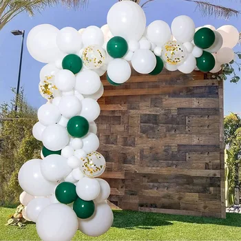 89Pcs/Set Branco Balão Verde Garland Arco Kit Garotas de Aniversário, Festa de Casamento Decoração Bonita de Látex Balão Conjunto de Chuveiro do Bebê Decoração