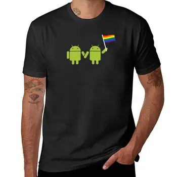 Novo Android, do Google Orgulho T-Shirt vintage t-shirt de secagem rápida camisa bonito tops Oversized t-shirt mens t-shirt