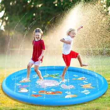 100/150/170cm Crianças Jogar Água Tapete Jogos de Praia Pad Crianças Baby Play Jogo Inflável Exterior Spray de Aspersão de Água de Esteira