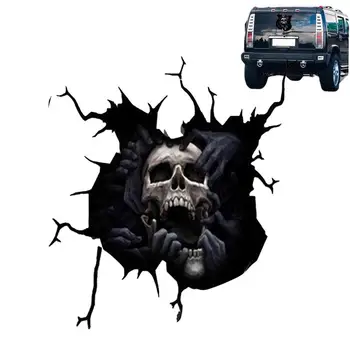 Halloween Adesivos de carros Assustador Esqueleto 3D Efeito Visual de Parede Decal Espírito Silenciosa Grim Reaper Adesivos de Parede papel de Parede Descascar E ficar