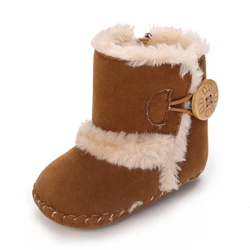 Inverno do Bebê Botas Infantil Meninas Meninos Quentes de Moda de Sapatos Sólidos antiderrapante Sapatos de Berço Primeira Caminhantes Garoto Sapatos 0-18M