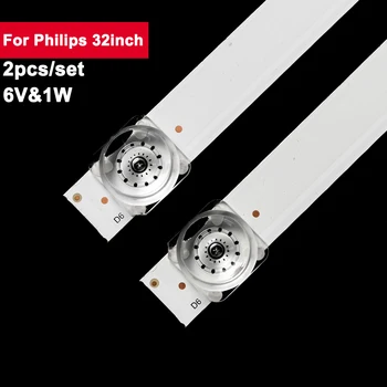 2Pcs/set 32polegadas 570mm de Retroiluminação LED Strip para a Philips 6led Praça Lente 4708-K320WD-A3113N11 32M3080/60 32PHF5664/T3,32PHF5055/T3