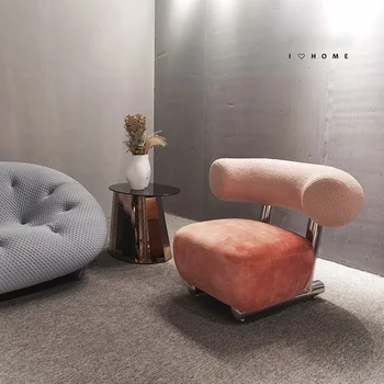 Modernas Nórdicos designer criativo de tubo único pano de lazer, presidente hotel homestay único sofá chairingle sofá cadeira