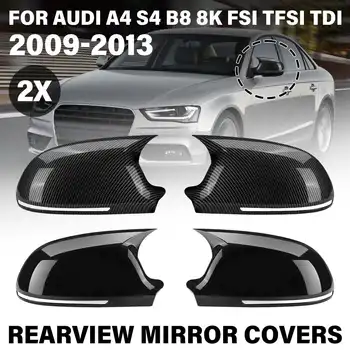 Preto brilhante Lateral Vista Traseira do Espelho Retrovisor Tampa Direto Add-On Para o Audi A4 S4 B8 8K FSI TFSI TDI 2009-2013 Estilo Carro