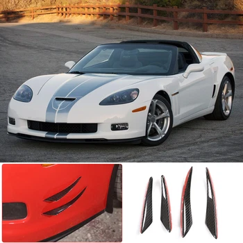 Etiqueta do carro do pára-choque Dianteiro, Spoiler de Esportes de Faca de Ar Para o Chevrolet Corvette C6 2005-2013 real de fibra de carbono Faca de Ar Frontal, Surround