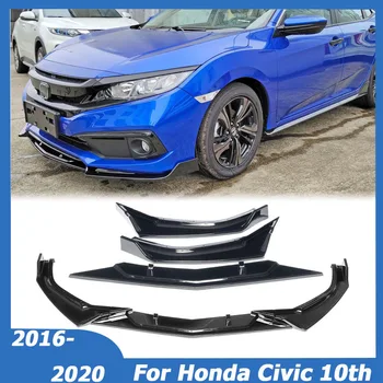 Para Honda Civic 2016-2020 10ª Geração do pára-choque Dianteiro Lip Spoiler Lado Divisores Defletor de Corpo Kit de Guardas de Protecção de Acessórios para carros