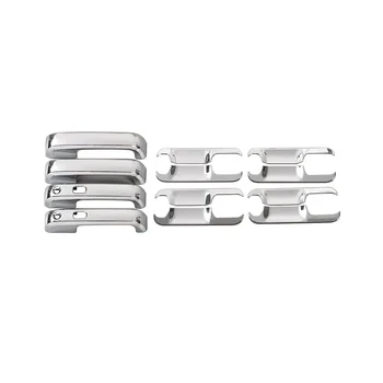 Para a Ford F150 2015-2020 Puxadores de Portas de Cobre + Porta Tigela Protetor Cobre Guarnição Acessórios - ABS Prata