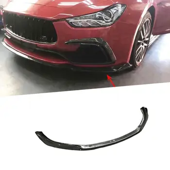 A Fibra de carbono Frente Lip Bumper Queixo Spoiler para Maserati Ghibli 2014-2017 Estilo Carro pára-choque Dianteiro Lábio Divisores