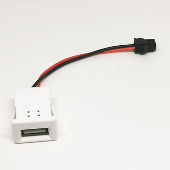2 fio USB 2.0 Alimentação Fêmea Tomada de 2 pinos 4Pin Porta de Carregamento do Conector Com Cabo Elétrico de Terminais USB, Carregador de Tomada