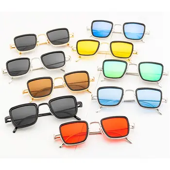 1Pc Steampunk Óculos de sol para Homens Mulheres Metal Quadrado de Óculos de Sol UV400 Retro Tons de Óculos Feminino Masculino Acessório Elegante