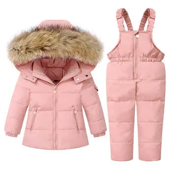 2023 Inverno Criança de Meninos Meninas rapazes raparigas Snowsuit para Baixo Casaco Quente Casaco de Macacão Macaquinho Terno de Inverno Permeável Terno de Esqui de Neve Outwear 1-5Y