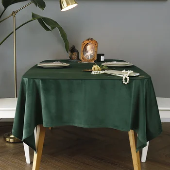 Ouro veludo toalha de mesa, mesa de jantar, uma toalha de mesa arte retangular