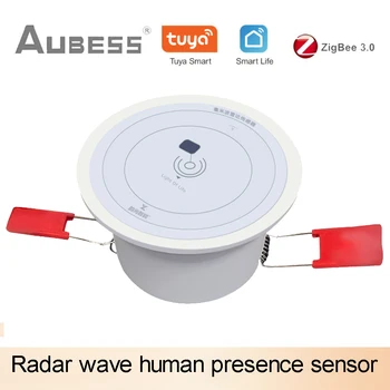 Tuya ZigBee 3.0 Inteligentes Montados No Teto Humanos Sensor De Presença De Respiração Micro Detecção De Movimento Humano Detector De Movimento Gateway Necessário
