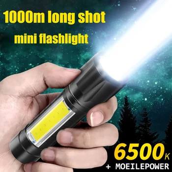 Mini Tocha Mini Lanterna de LED Recarregável Acampamento Impermeável Tocha Lâmpada de Lanterna de Luz Portátil USB de Carregamento Lanterna