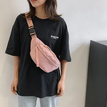 Moda das Mulheres o Saco da Cintura Japonês de Lona Crossbody Peito Sacos para a Mulher 2023 de Nylon, Pano de Estudante Esporte, Viajar Telefone