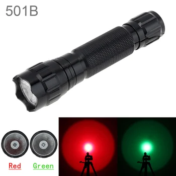 501B Vermelho / Luz Verde Zoom Handheld, DIODO emissor de luz Tocha de Luz do Flash Use18650 Bateria para a Caça Exterior Instrumento de Preenchimento da Lâmpada