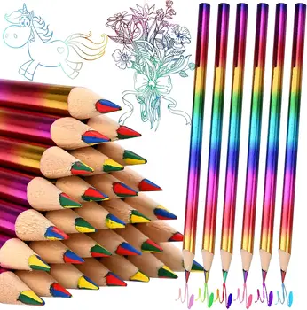 3-6 Pcs Quatro-cor do Mesmo Núcleo, Lápis de Cor Lápis de arco-íris Lápis para a Criança de Presentes Pintura Kawaii Graffiti Ferramenta de materiais de Arte