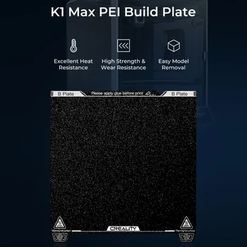Creality K1 Max PEI Construir Placa Kit com Excelente Resistência ao Calor e Fácil de Modelo de Remoção de Alta Resistência e Resistência ao Desgaste 315*310mm